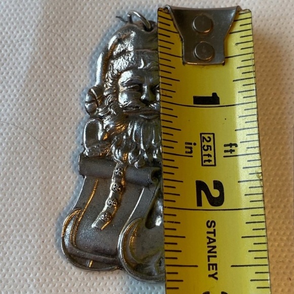 Vintage Silver Santa in a Sleigh Ornament - Picture 2 of 5